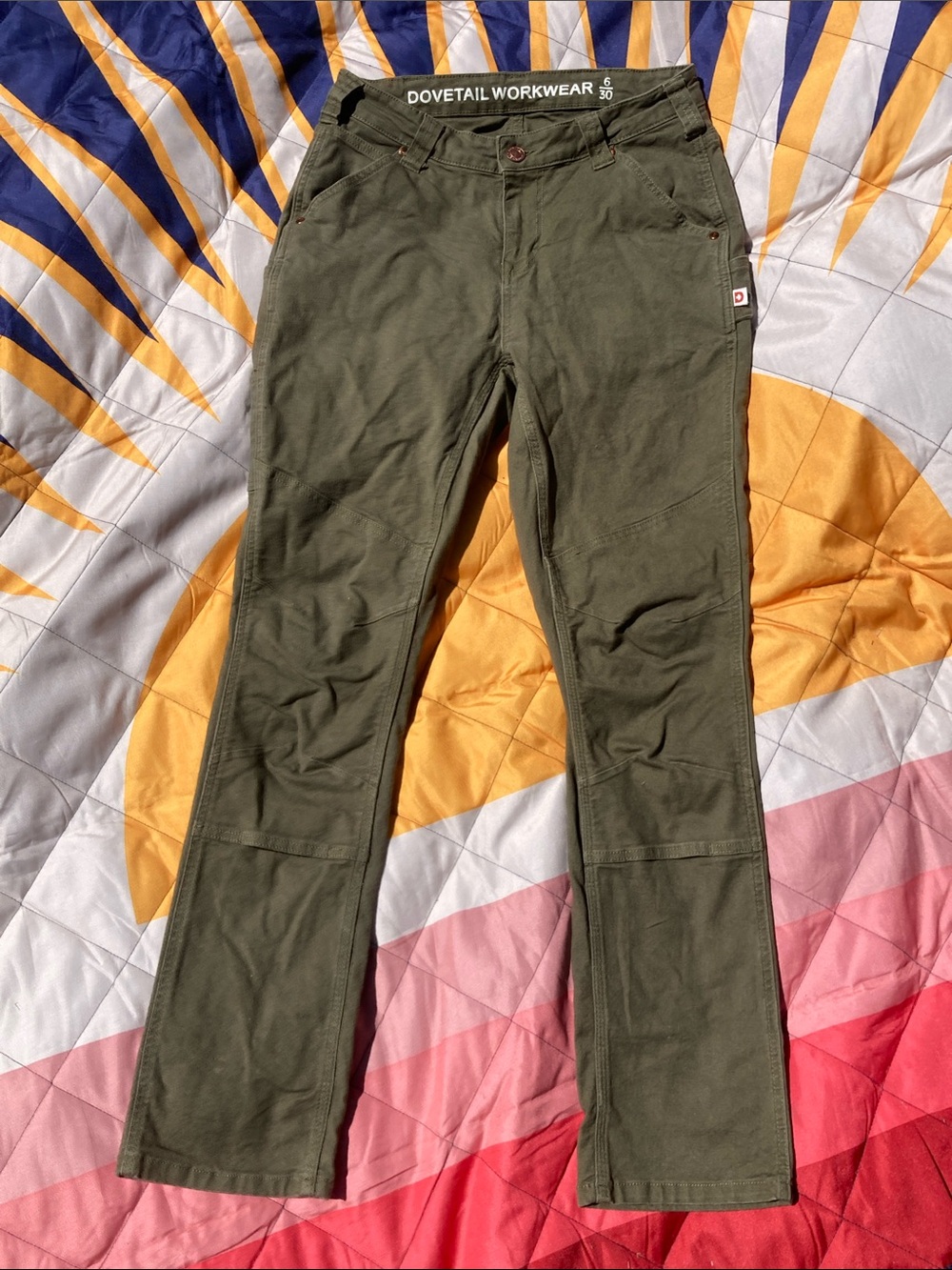 Dovetail GO TO 6x30 stretch canvas work pant green